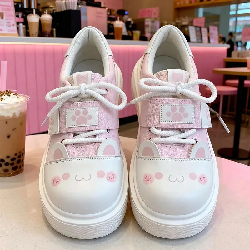 靴 Yukina Kawaii Kawaii Neko Platform Sneakers | Cat Chunky Shoes | Kore Kawaii