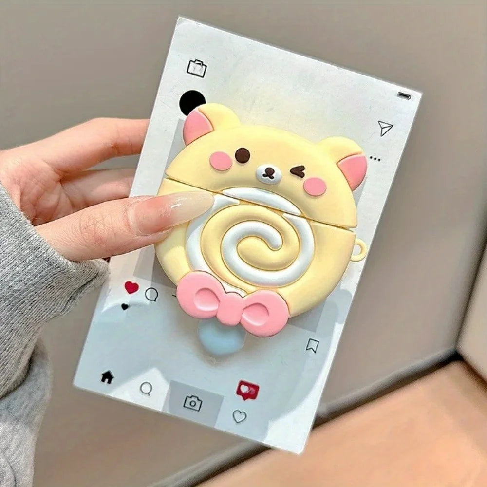 Kawaii Bear Lollipop AirPods Case