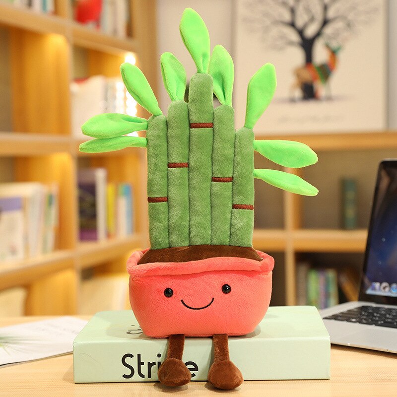 Kawaii Red Bamboo Plant Plushie