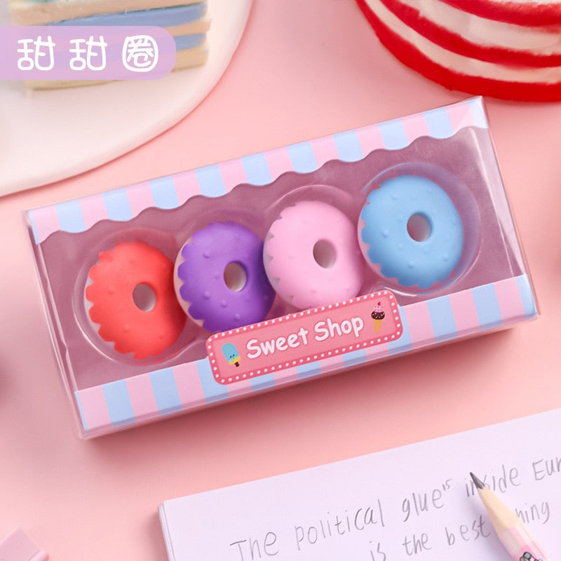 Kawaii Yummy Ice Cream Erasers Set