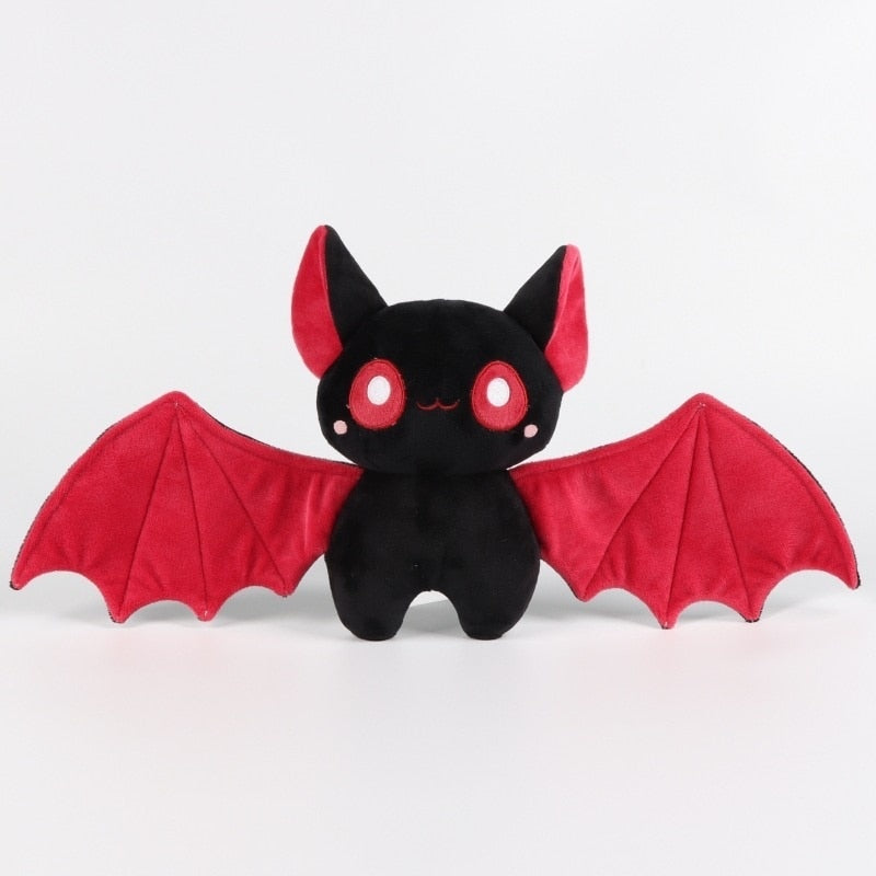 Kawaii Black and Red Bat Plushie