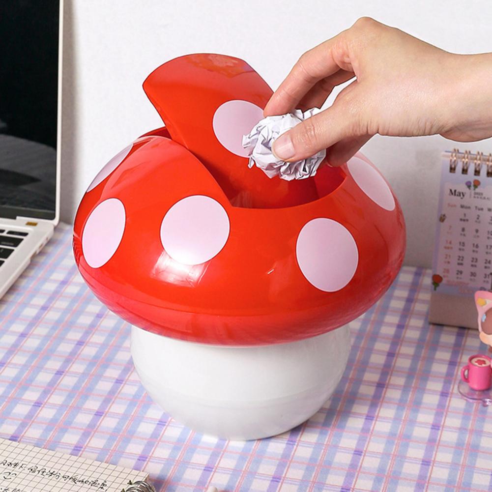 Kawaii Mushroom Desktop Trash Can