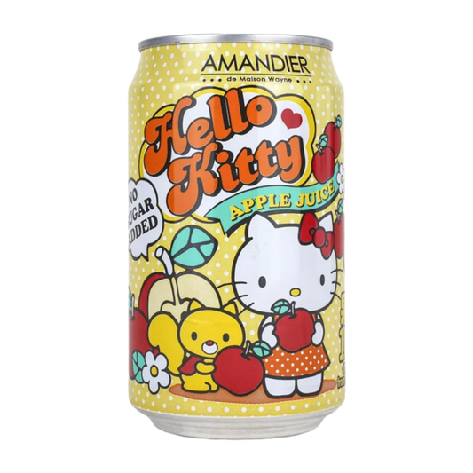 Hello Kitty Apple Juice, a close up of its super cute can design!