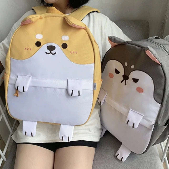 Shiba Inu Canvas Backpacks