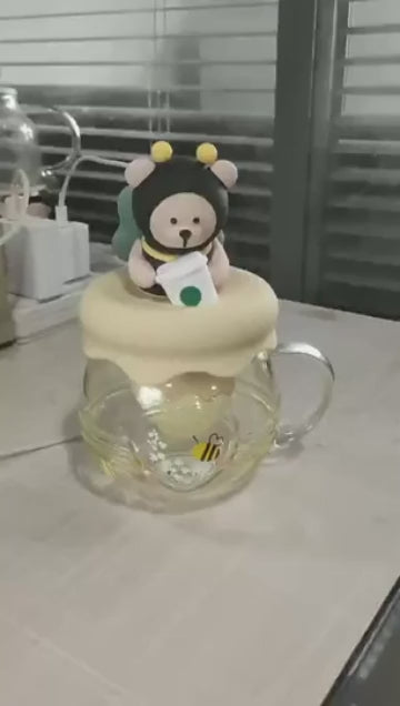 Kawaii Bear Bee Honey Pot Tea Infuser Mug