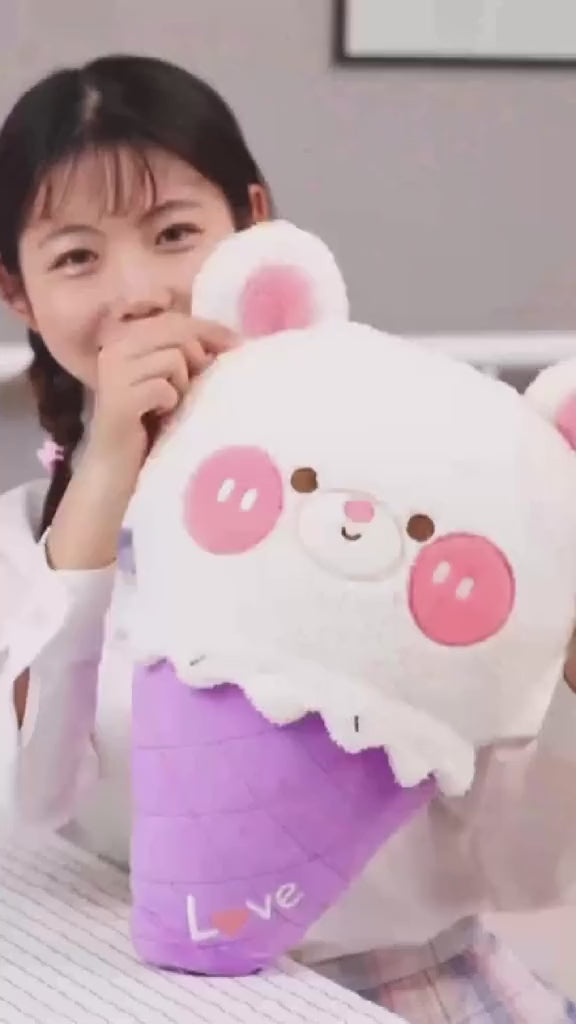 kawaii  bear ice cream plushie video