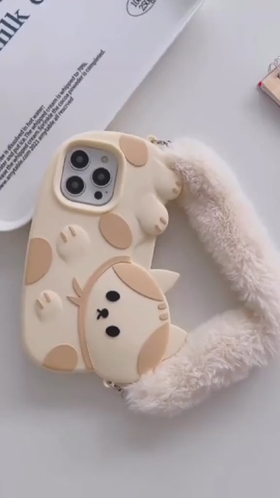 kawaii Cat iPhone Case With Fluffy Strap video