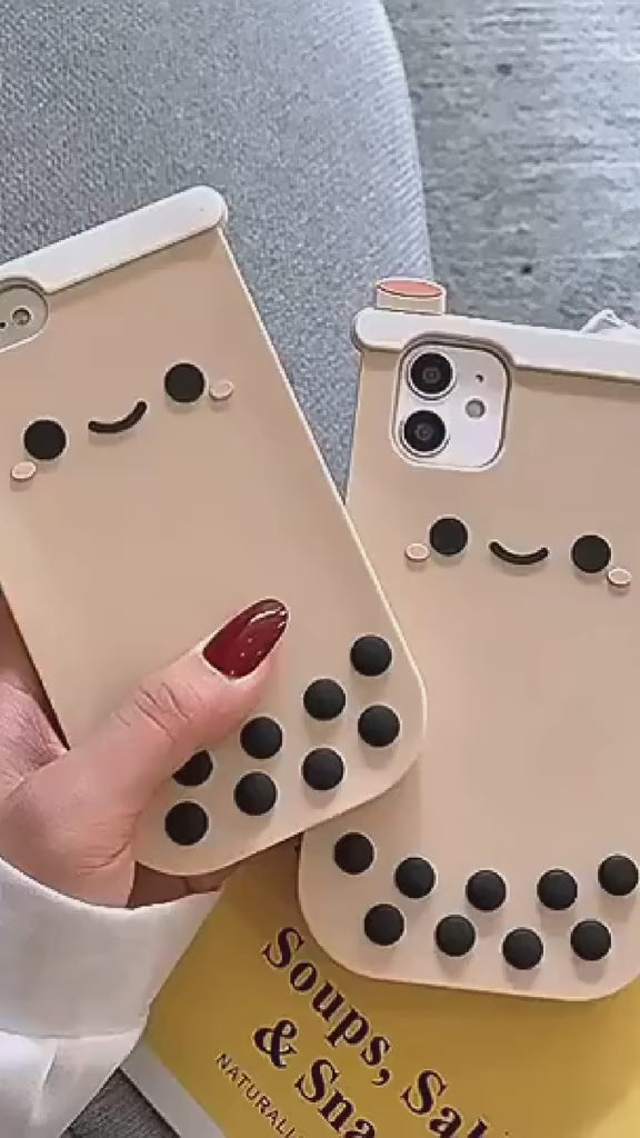 kawaii boba tea phone case video