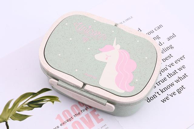 Kawaii Unicorn Bento Box in Light Green