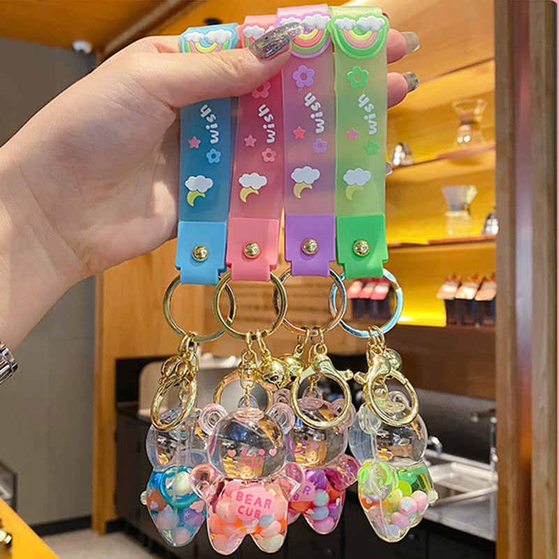 Kawaii Chubby Bear Quicksand Keychains