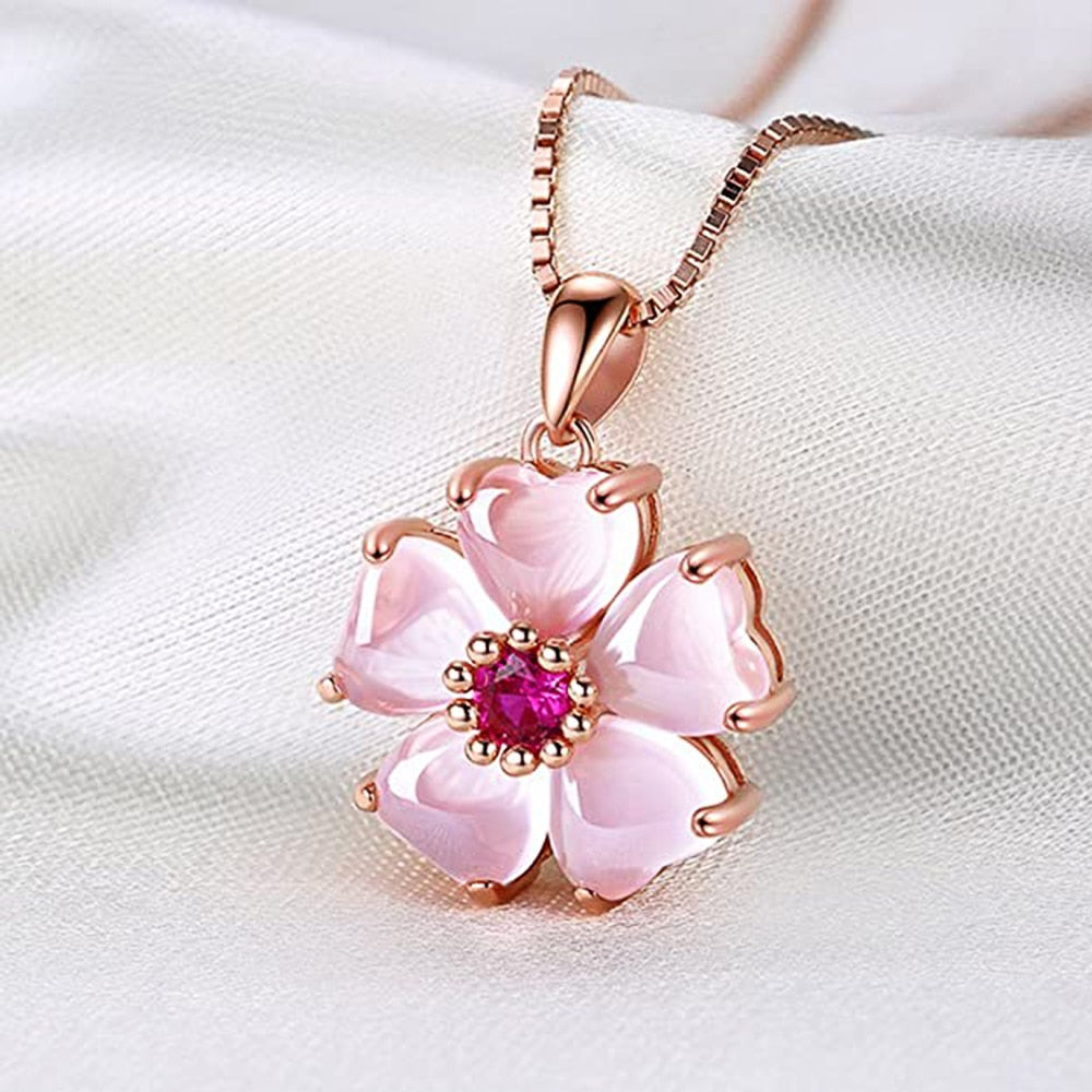 Kawaii Pink Bow Pendant Necklace