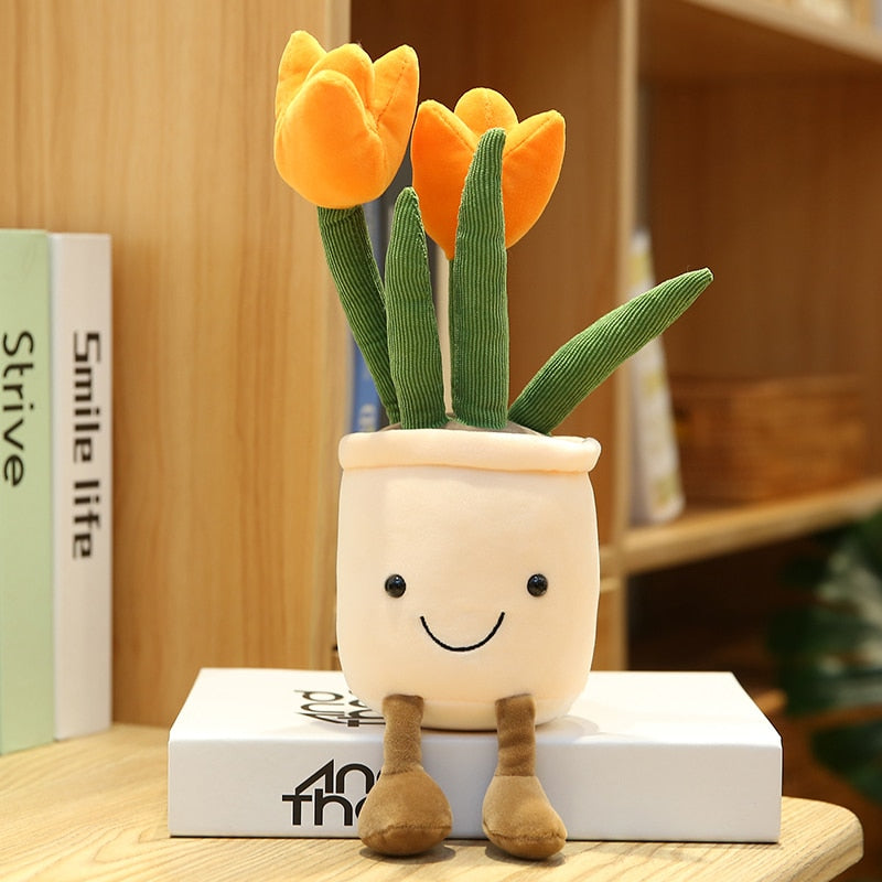 Kawaii Orange Potted Flower Plushie