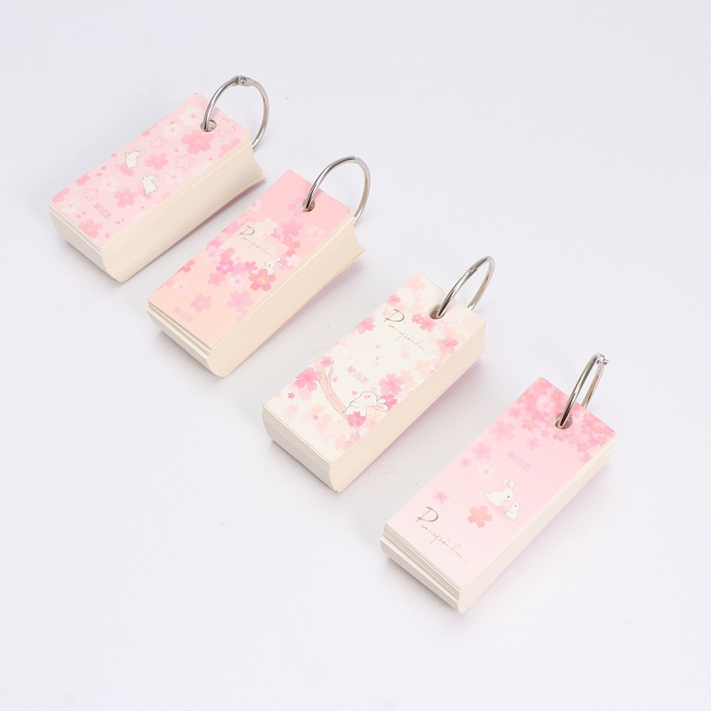 Kawaii Pink Sakura Bunny Flashcards