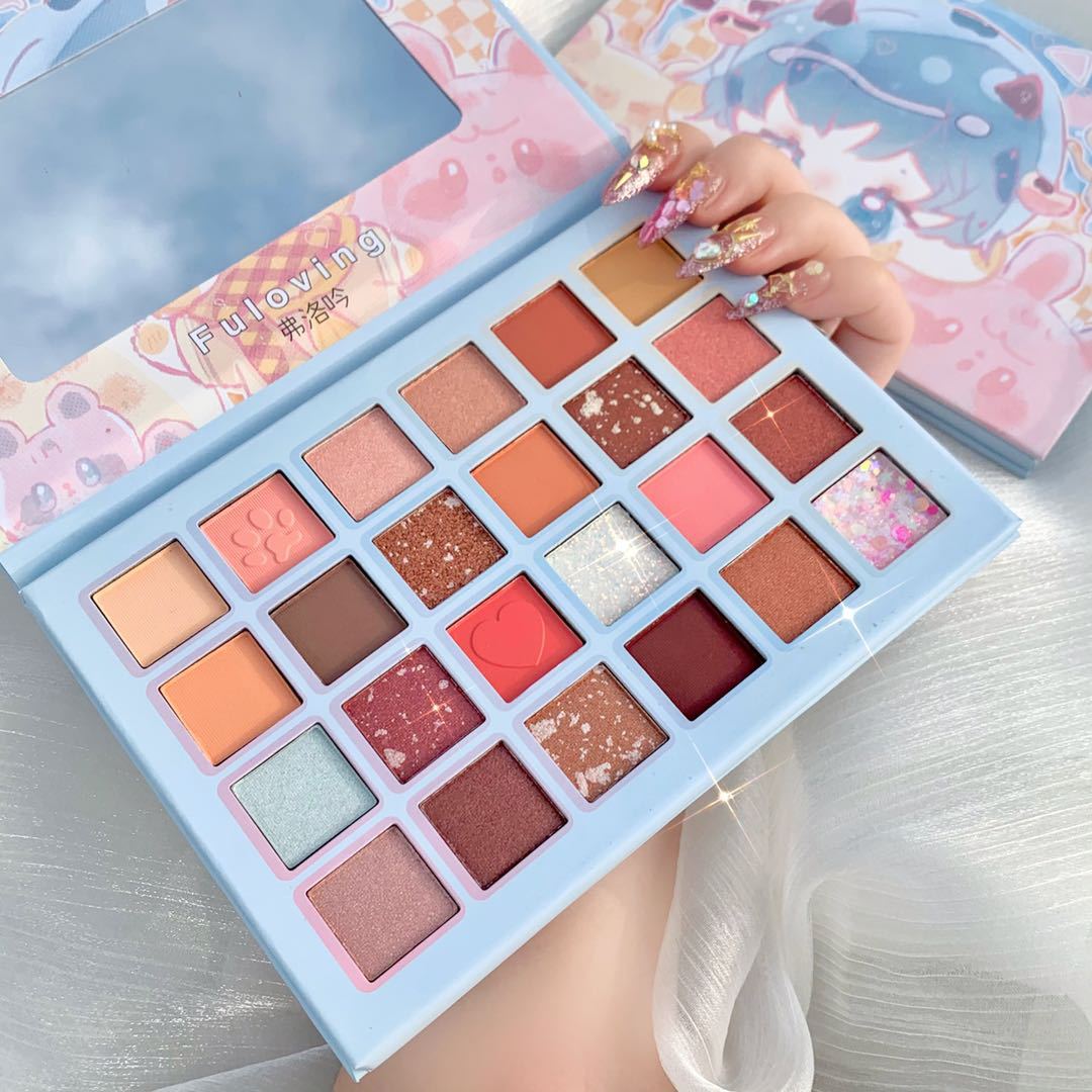 Kawaii  Pearlescent Eyeshadow Palette Open