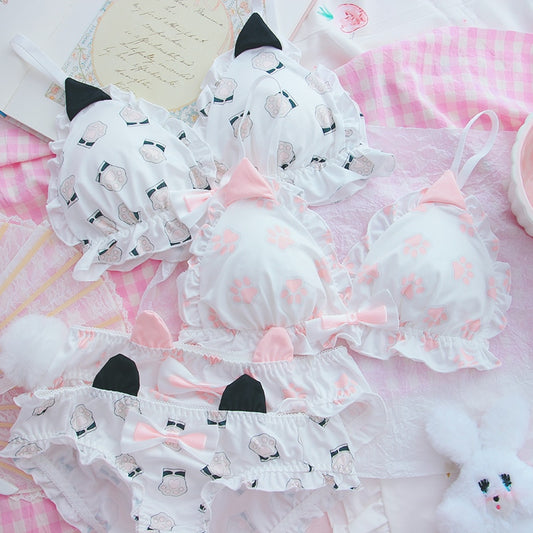 Kawaii Cat Paw & Ears Underwear Set