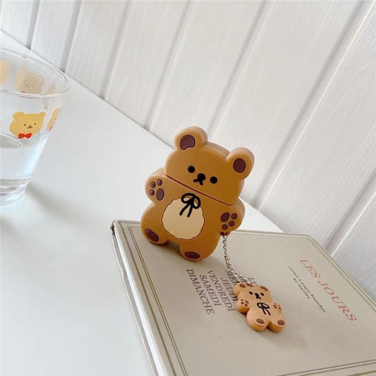 Kawaii Bear Cookie Airpods Case