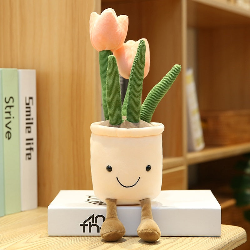 Kawaii Pink Potted Flower Plushie