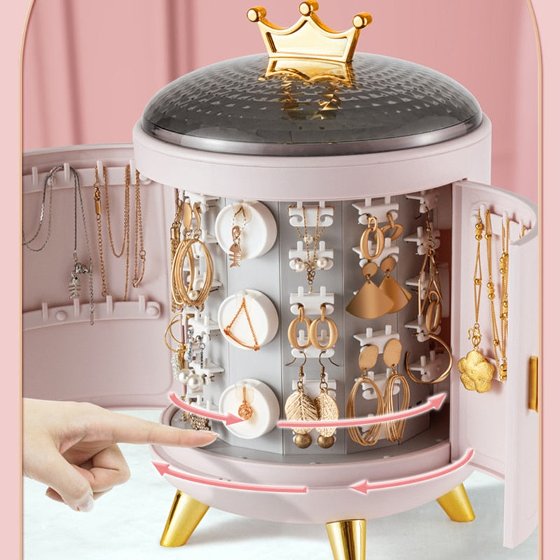 Kawaii Crown Rotating Jewelry Organizer