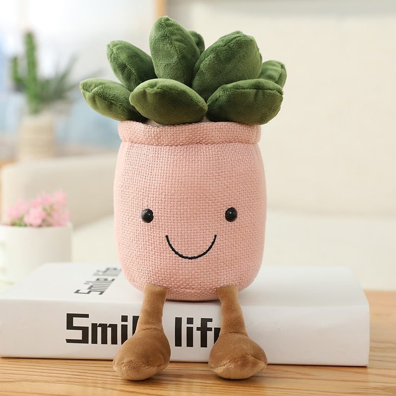 Kawaii Pink Potted Suculent Plushie