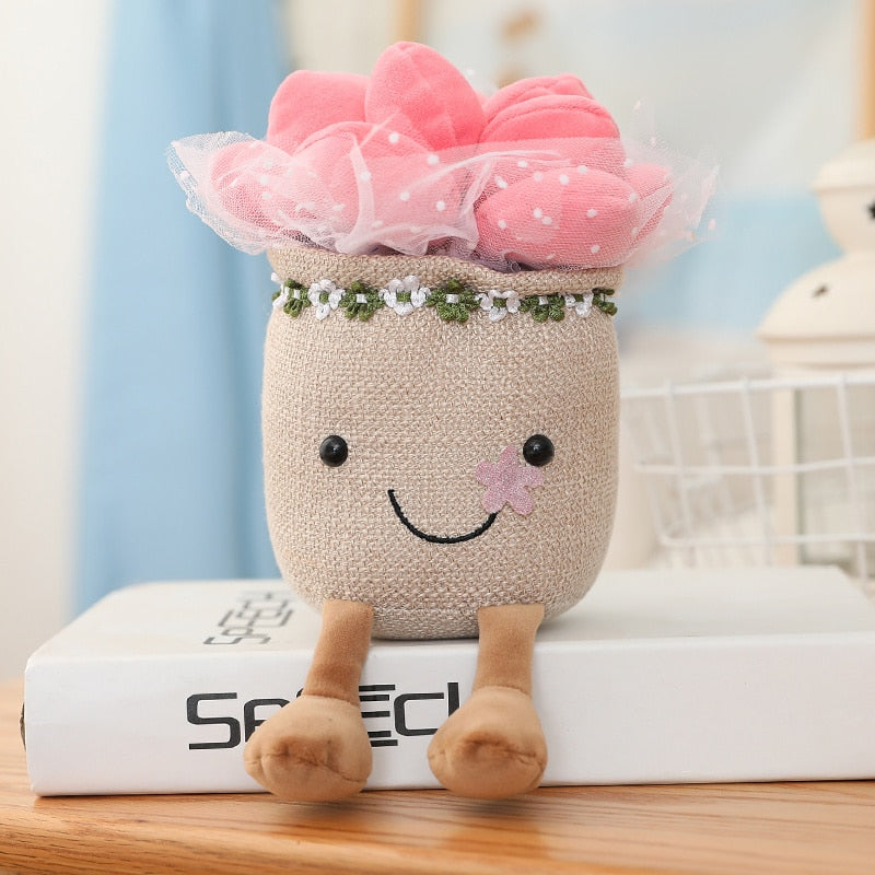 Kawaii Pink Potted Suculent Plushie