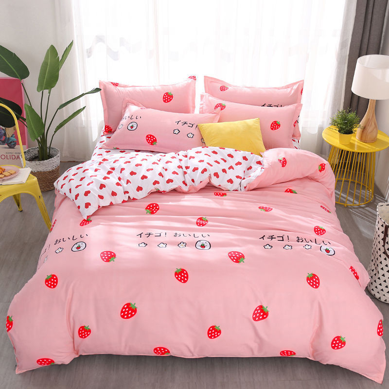 Kawaii Pink Strawberry Duvet Cover
