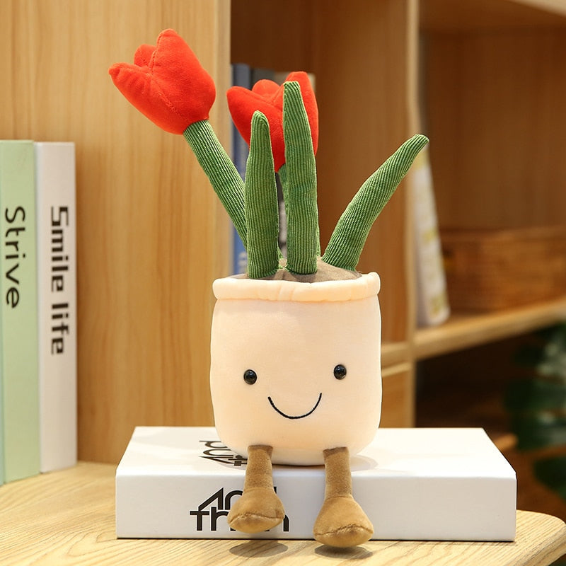 Kawaii Red Potted Flower Plushie