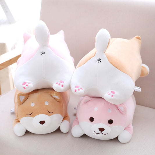 Kawaii Shiba Inu Plushies in Pink and Brown