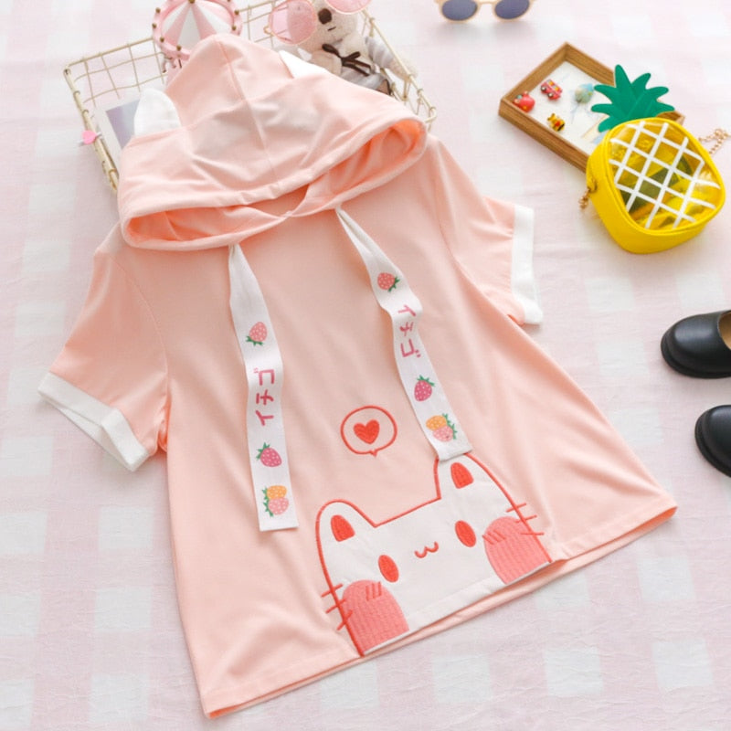 Kawaii Lovely Cat Hoodie Shirt