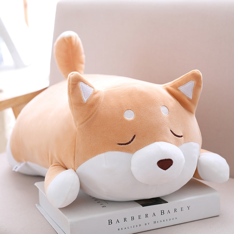 Kawaii Shiba Inu Plushie With Eyes Closed