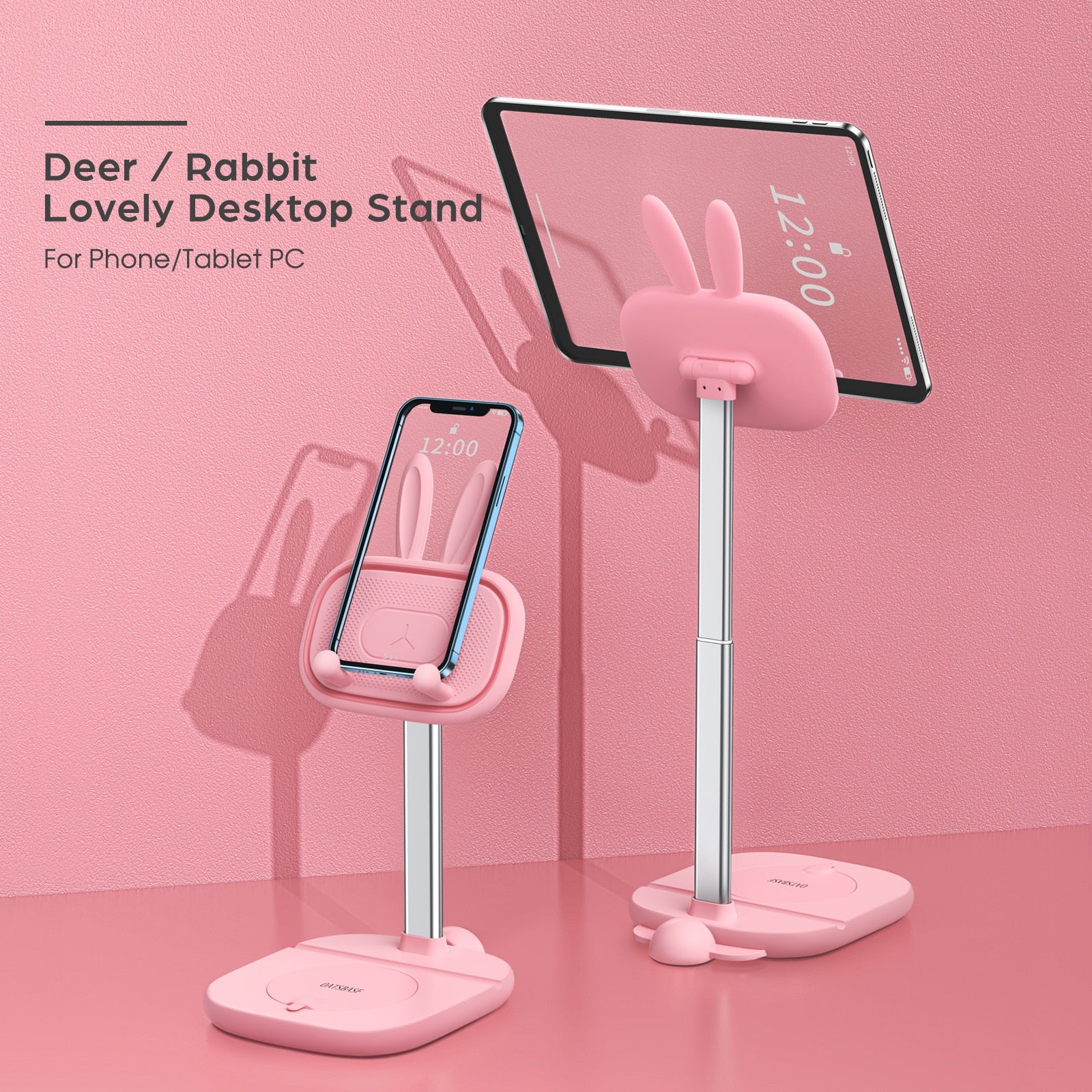 Kawaii Pink Bunny Phone & Tablet Stands