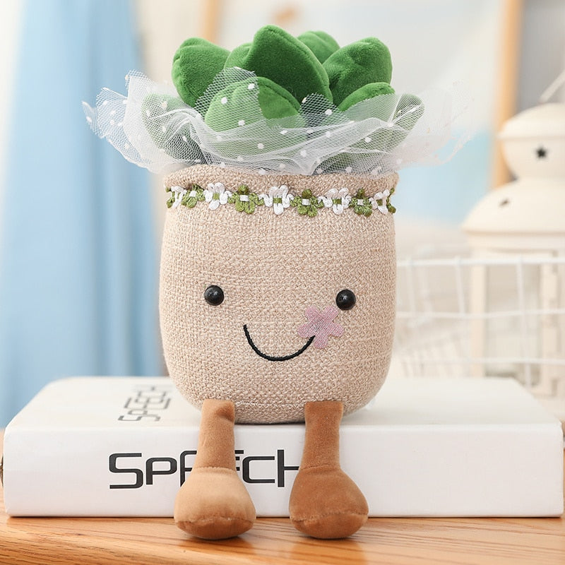 Kawaii Green Potted Suculent Plushie
