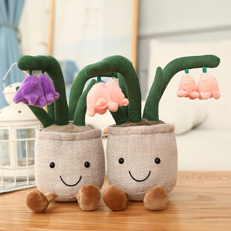 Kawaii Pink and Purple Potted Lily Plushies