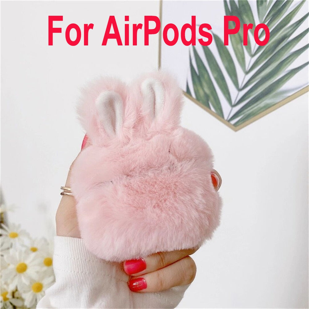 Kawaii Plush Bunny Airpods Pro Case
