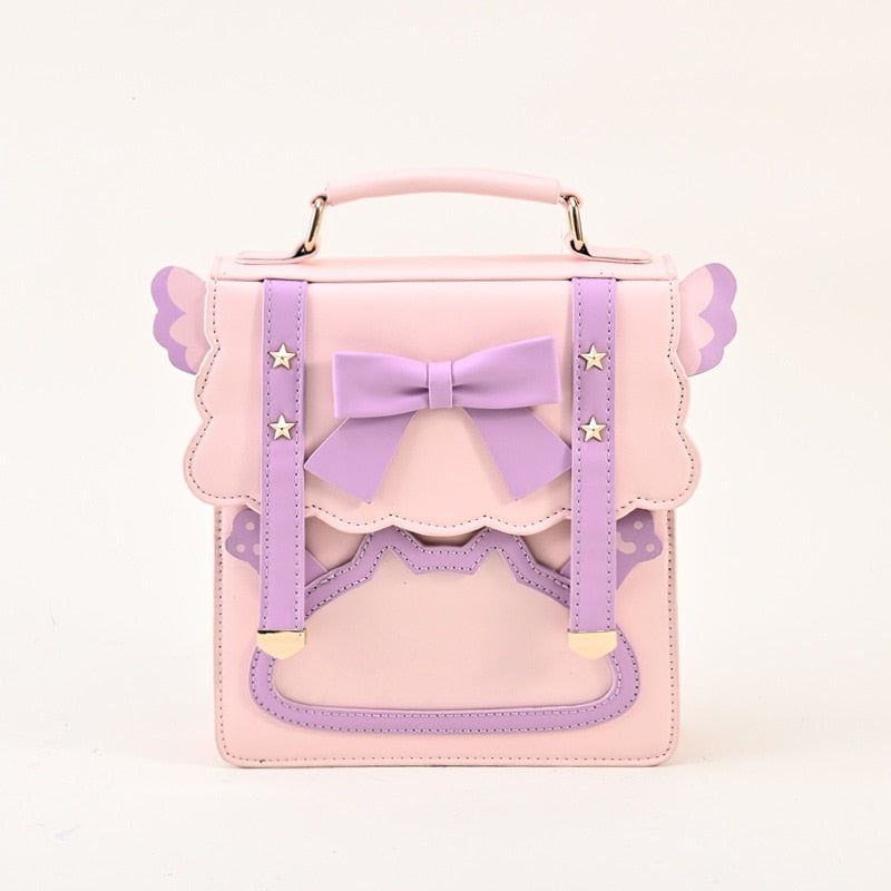 Kawaii Pink and Purple Bow Backpack