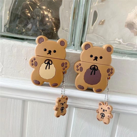 Kawaii Bear Cookie Airpods Cases