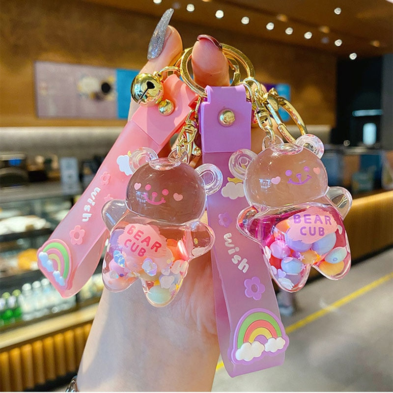Kawaii Chubby Bear Quicksand Keychains