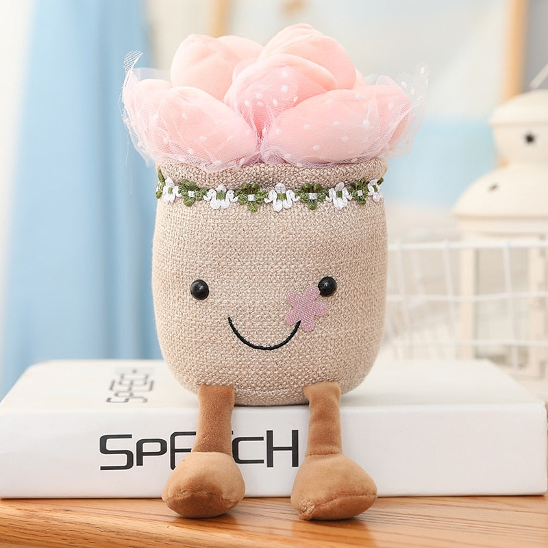 Kawaii Pink Potted Suculent Plushie