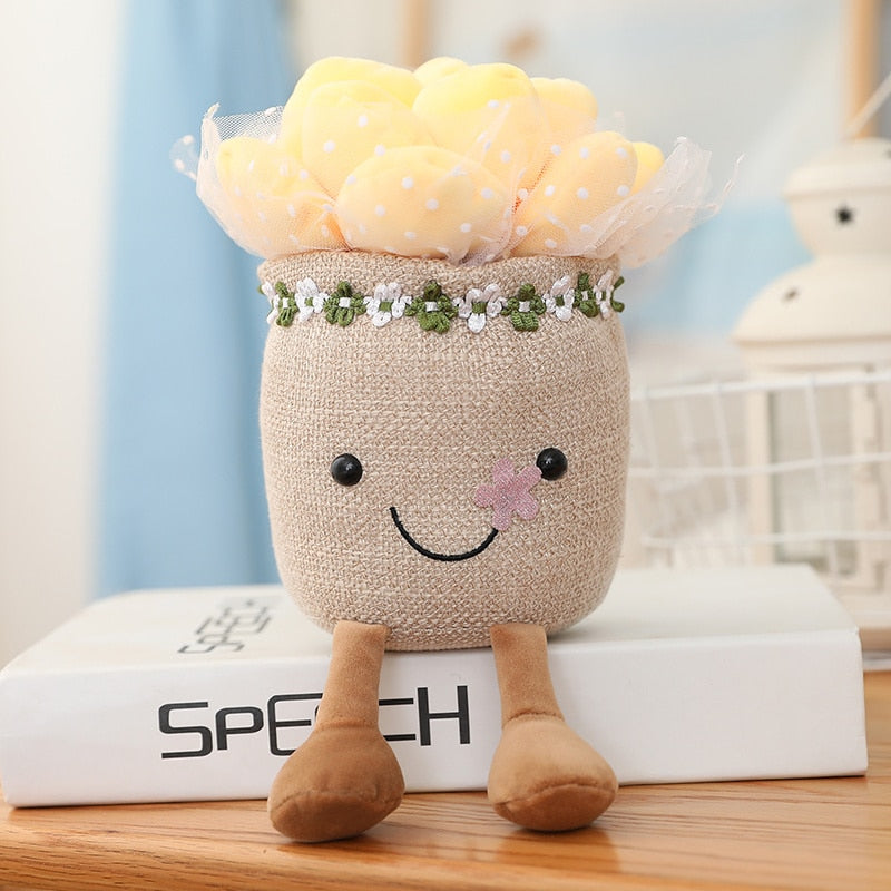 Kawaii Yellow Potted Suculent Plushie