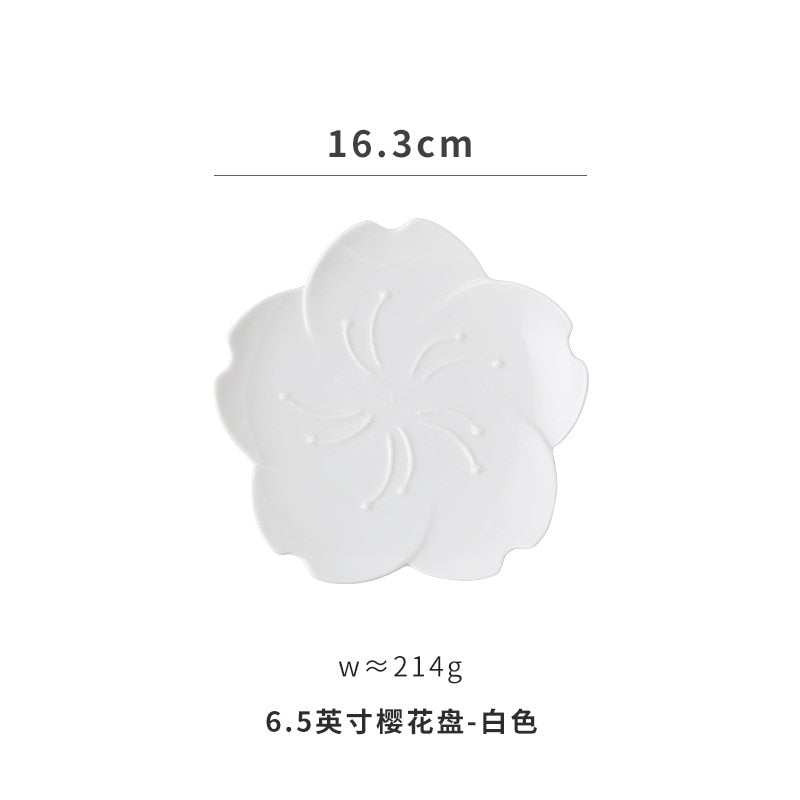 Kawaii White Cherry Blossom Plate