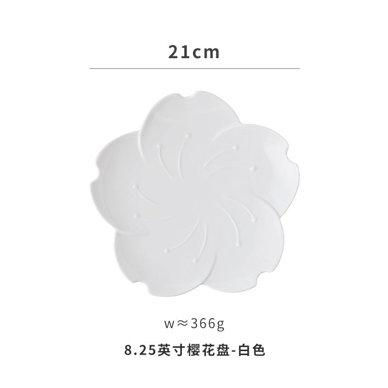 Kawaii whiet Cherry Blossom Plate