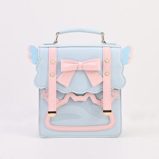 Kawaii Pastel Blue and Pink Bow Backpack