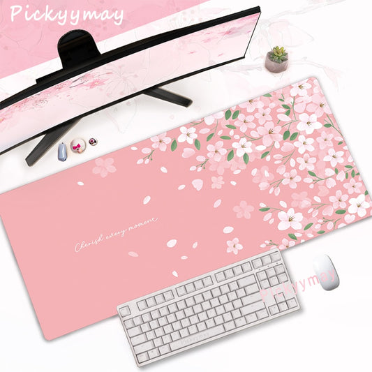 Kawaii PInk Cherry Blossom Desk Pad