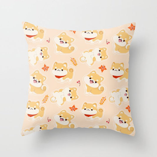 Kawaii Shiba inu Print Cushion Cover