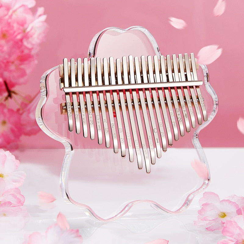 Kawaii Transparent Cherry Blossom Kalimba Musical Instrument