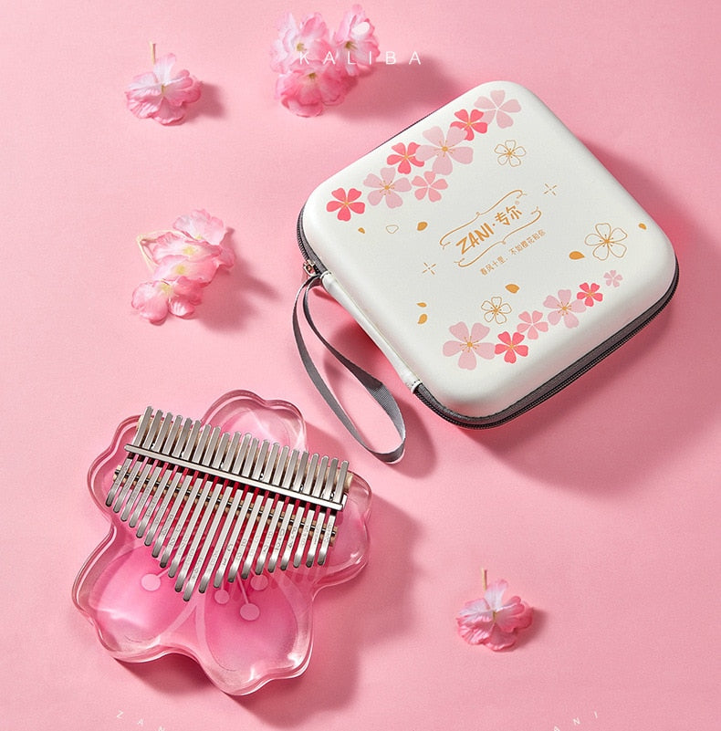 Kawaii Cherry Blossom Kalimba With Case