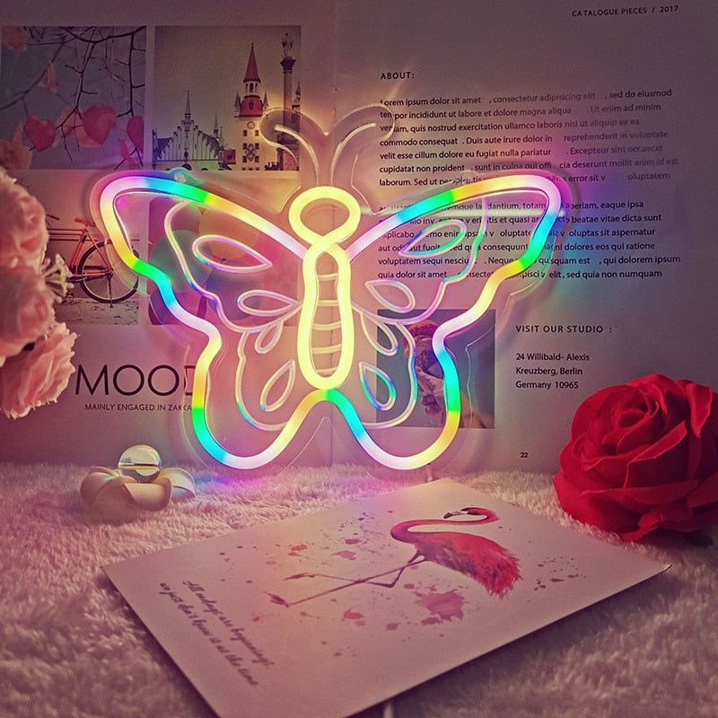 Cute Butterfly LED Neon Light