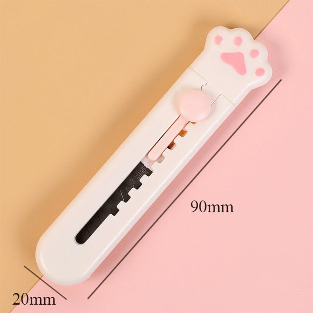 Kawaii White Cat Paw Box Cutter