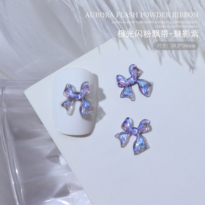 Kawaii Purple Shiny Pastel Nail Charms