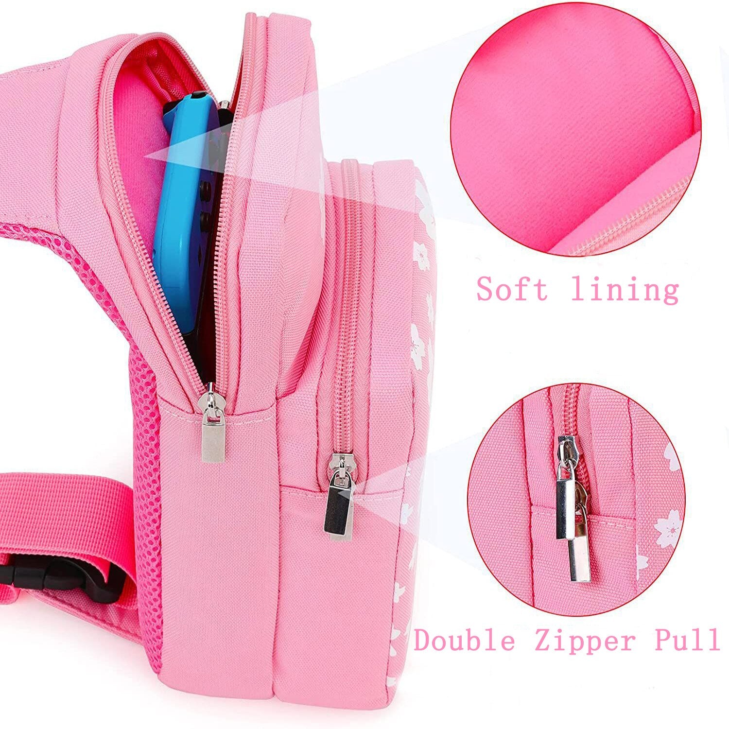 Side View of Kawaii Nintendo Switch Backpack