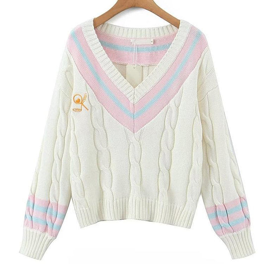 Kawaii Pastel V Neck Sweater